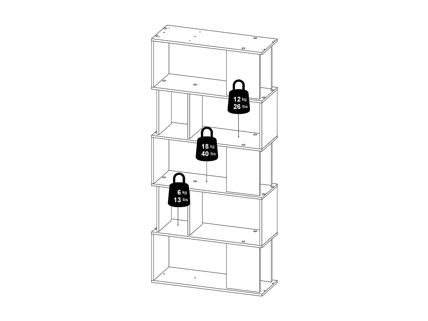 Bibliothèque Arg, Etagère de bureau, Porte-livre mobile, Librairie, 80x29 h175 cm, Chêne et Noir