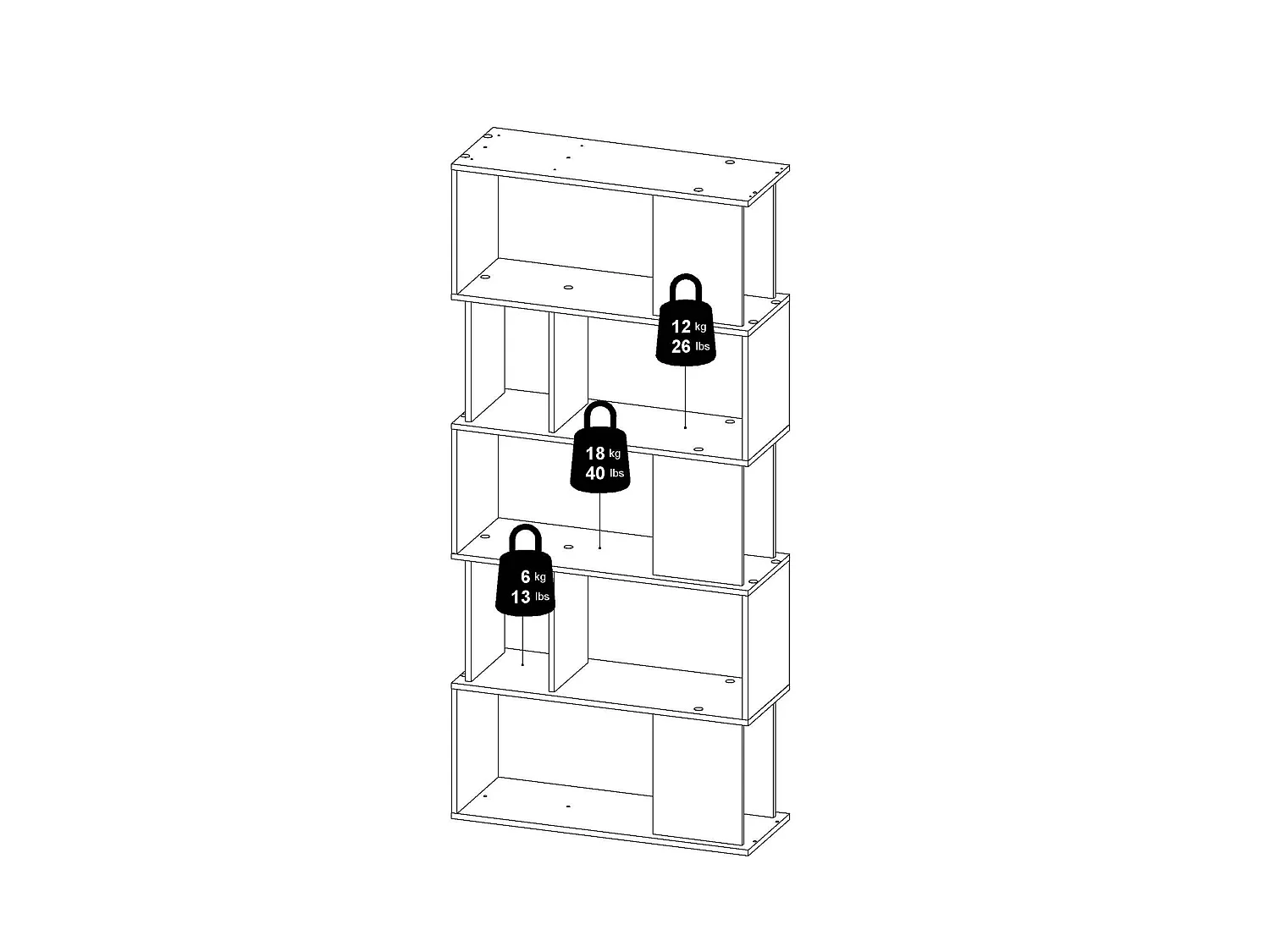 Bibliothèque Arg, Etagère de bureau, Porte-livre mobile, Librairie, 80x29 h175 cm, Chêne et Noir