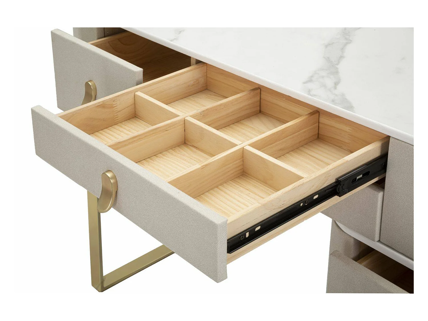 Bureau Apoteosi, Pupitre polyvalent, Table de bureau pour PC, Plan de travail, 120x40 h75 cm, Crème et Or
