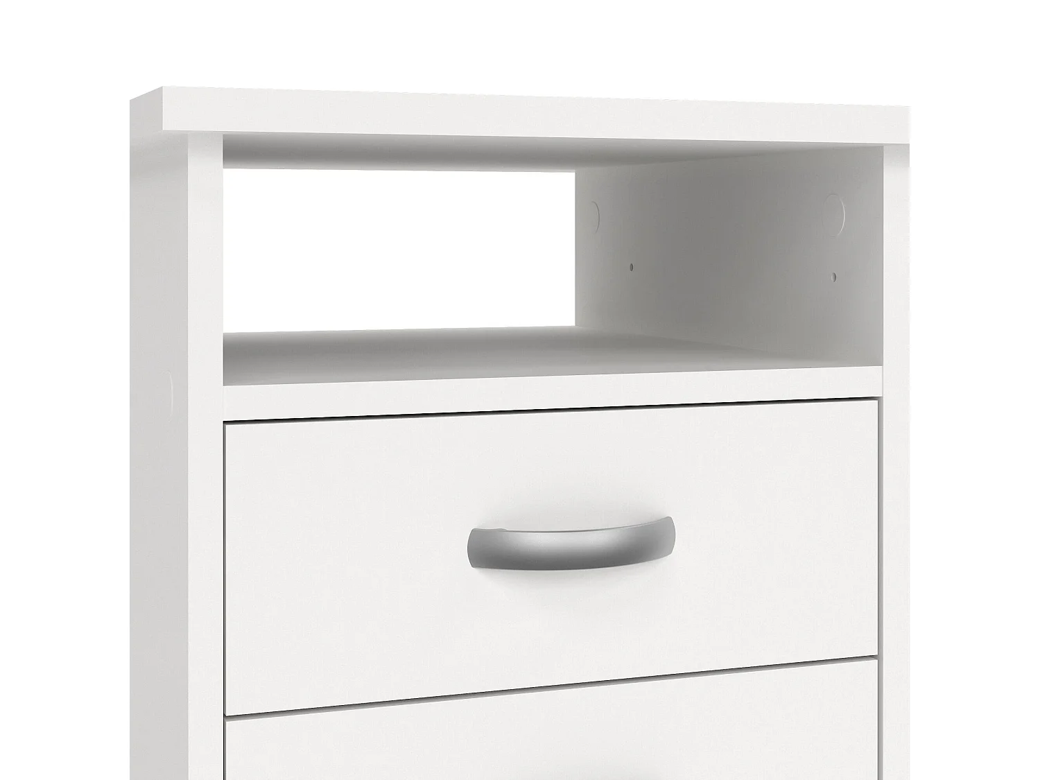 Amor bureau, Multifunctioneel bureau, PC-houder kantoortafel, Werkblad, 109x48 h75 cm, Wit