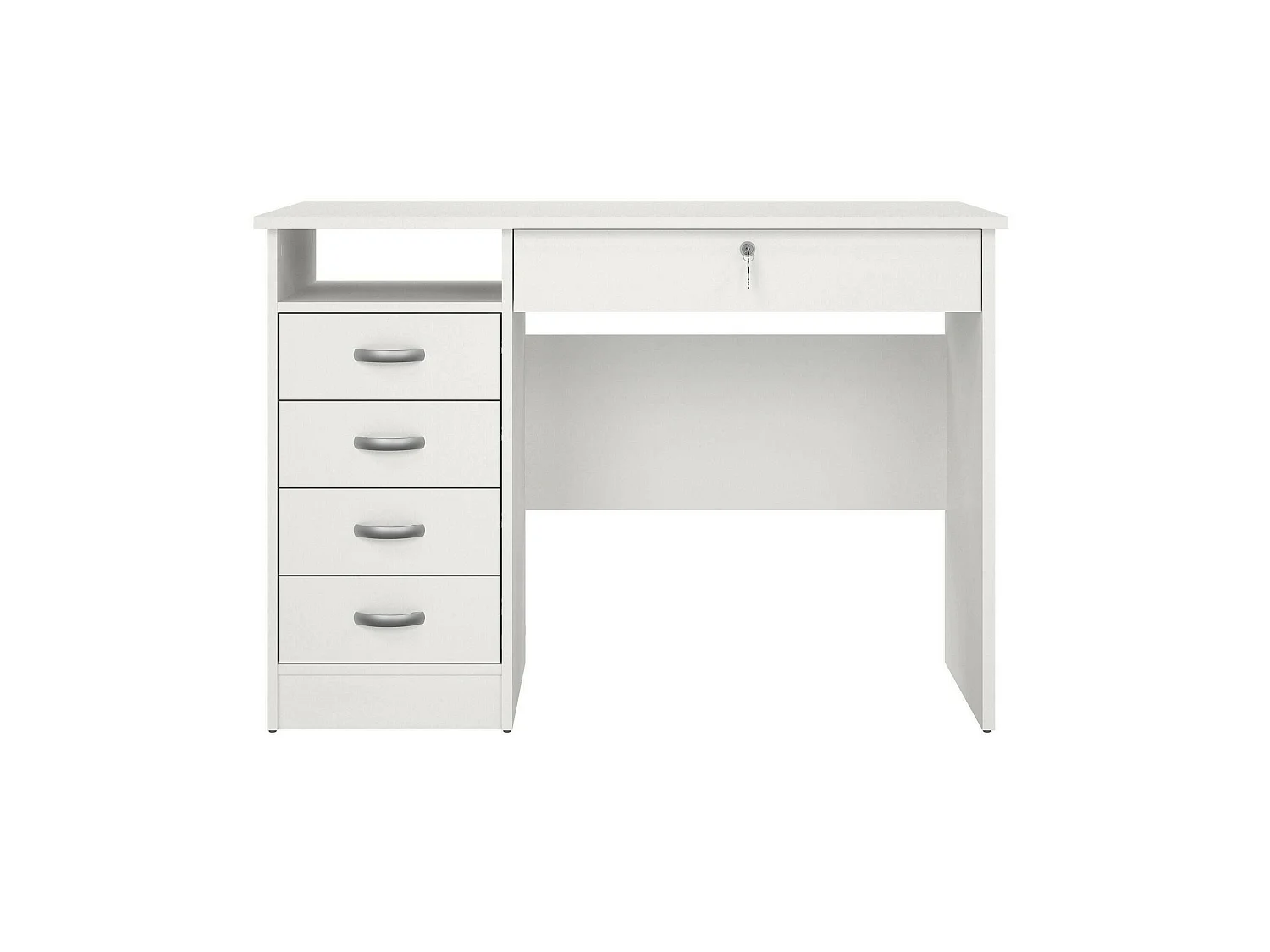 Bureau Amor, Pupitre polyvalent, Table de bureau pour PC, Plan de travail, 109x48 h75 cm, Blanc