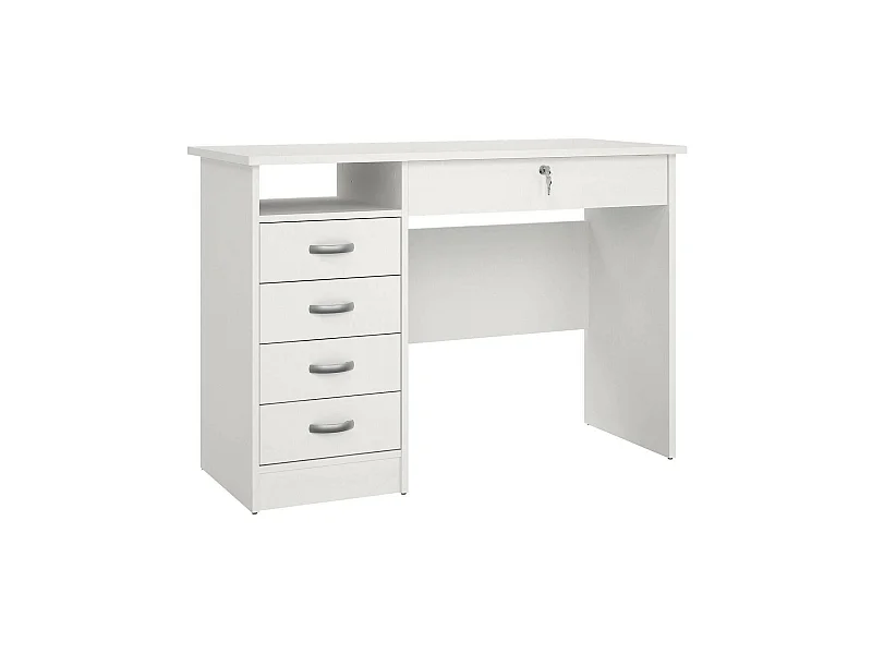 Bureau Amor, Pupitre polyvalent, Table de bureau pour PC, Plan de travail, 109x48 h75 cm, Blanc