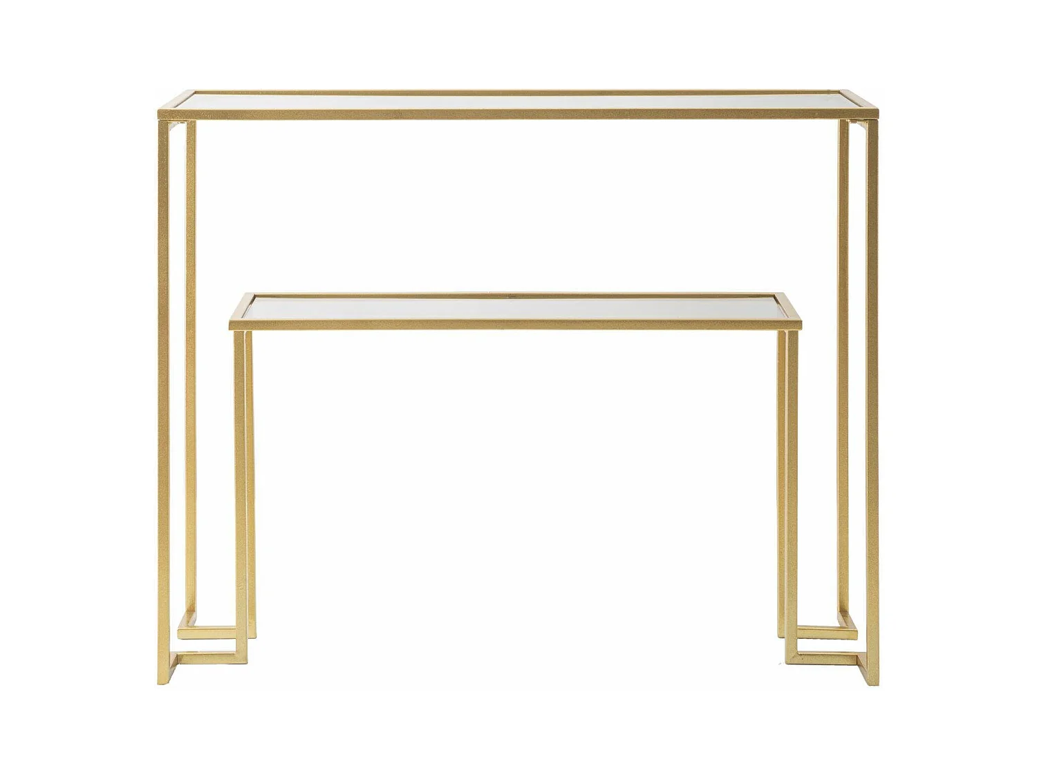 Konsolentisch Jackson, Tisch, Eingangskonsole, Regal, 100x35 h80 cm, Gold