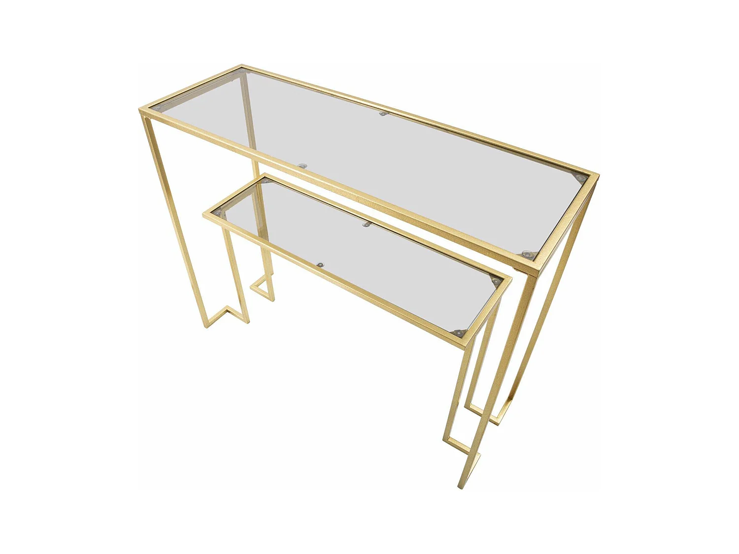 Konsolentisch Jackson, Tisch, Eingangskonsole, Regal, 100x35 h80 cm, Gold