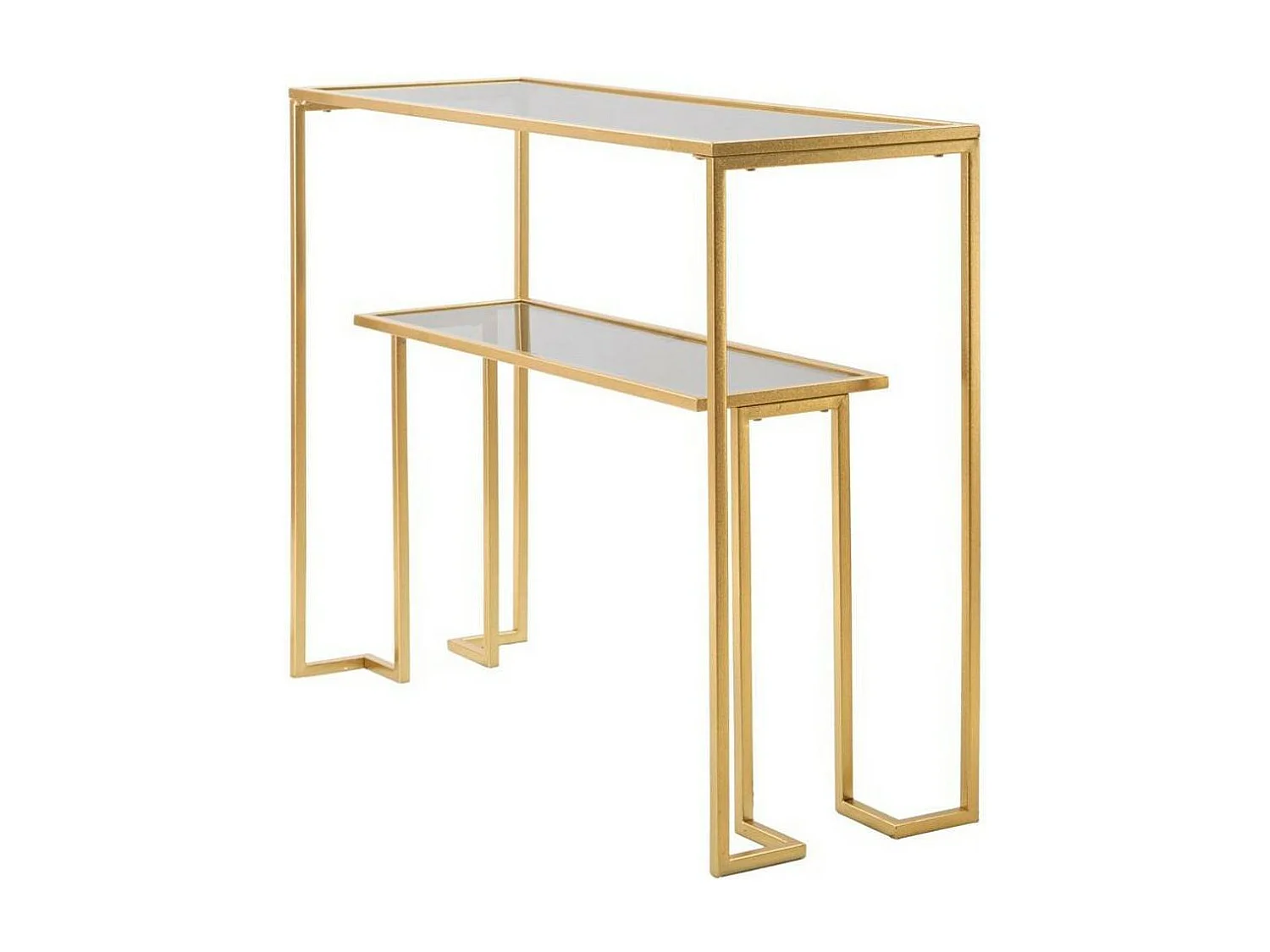 Console Jackson, Table polyvalente, Armoire de rangement, Bureau du couloir, 100x35 h80 cm, Or