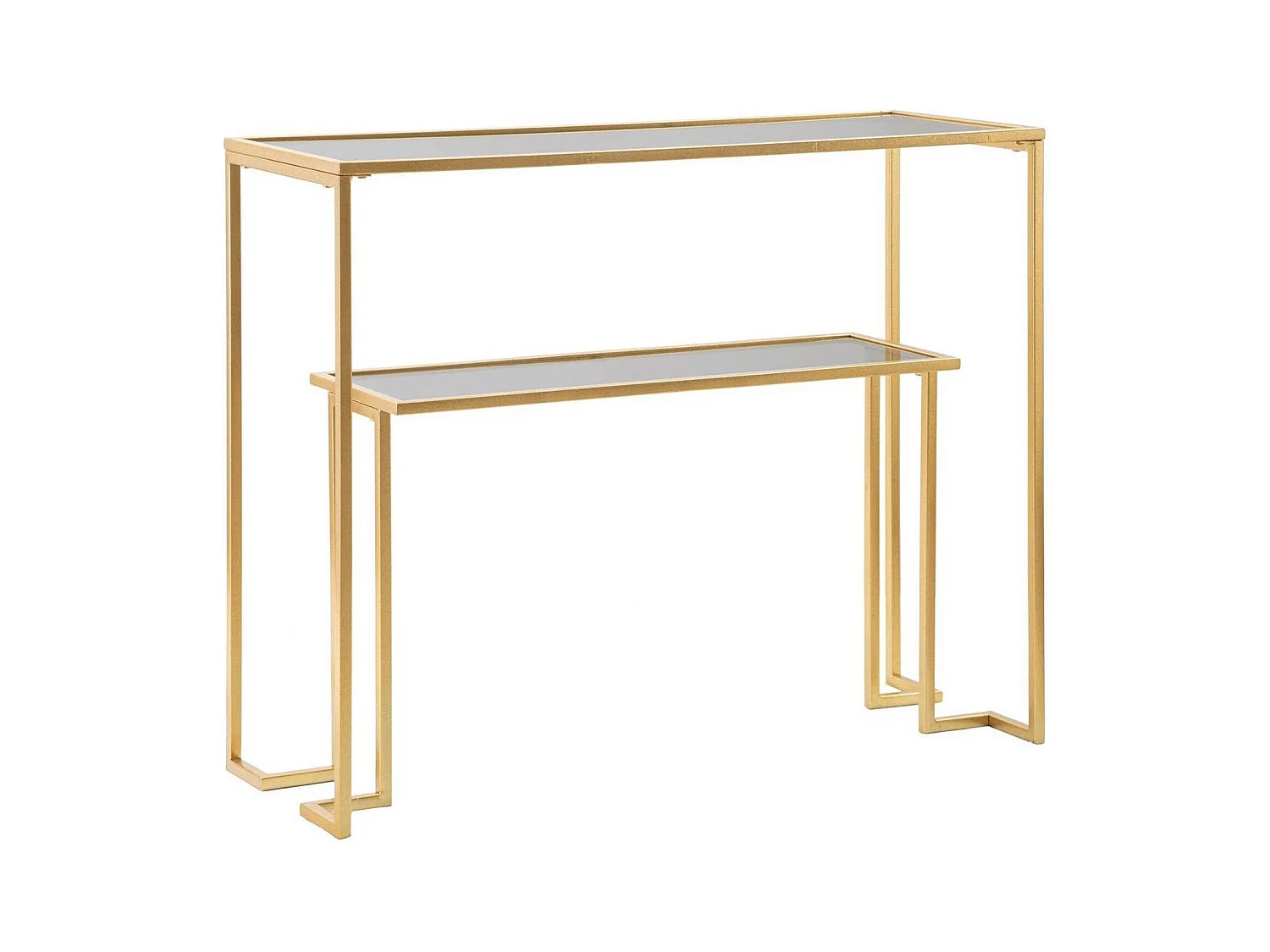 Console Jackson, Table polyvalente, Armoire de rangement, Bureau du couloir, 100x35 h80 cm, Or