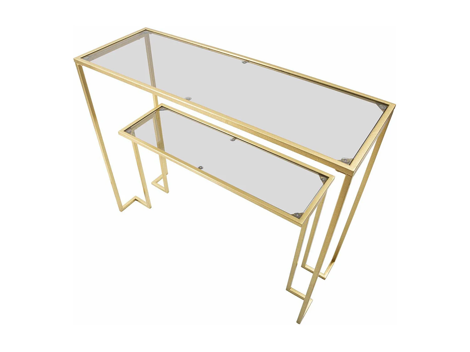 Console Jackson, Table polyvalente, Armoire de rangement, Bureau du couloir, 100x35 h80 cm, Or