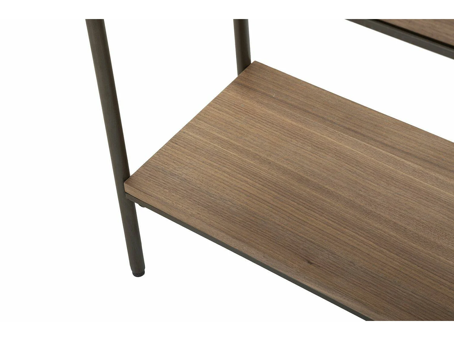 Console Franz, Table polyvalente, Armoire de rangement, Bureau du couloir, Gris et marron, 120x31 h72 cm