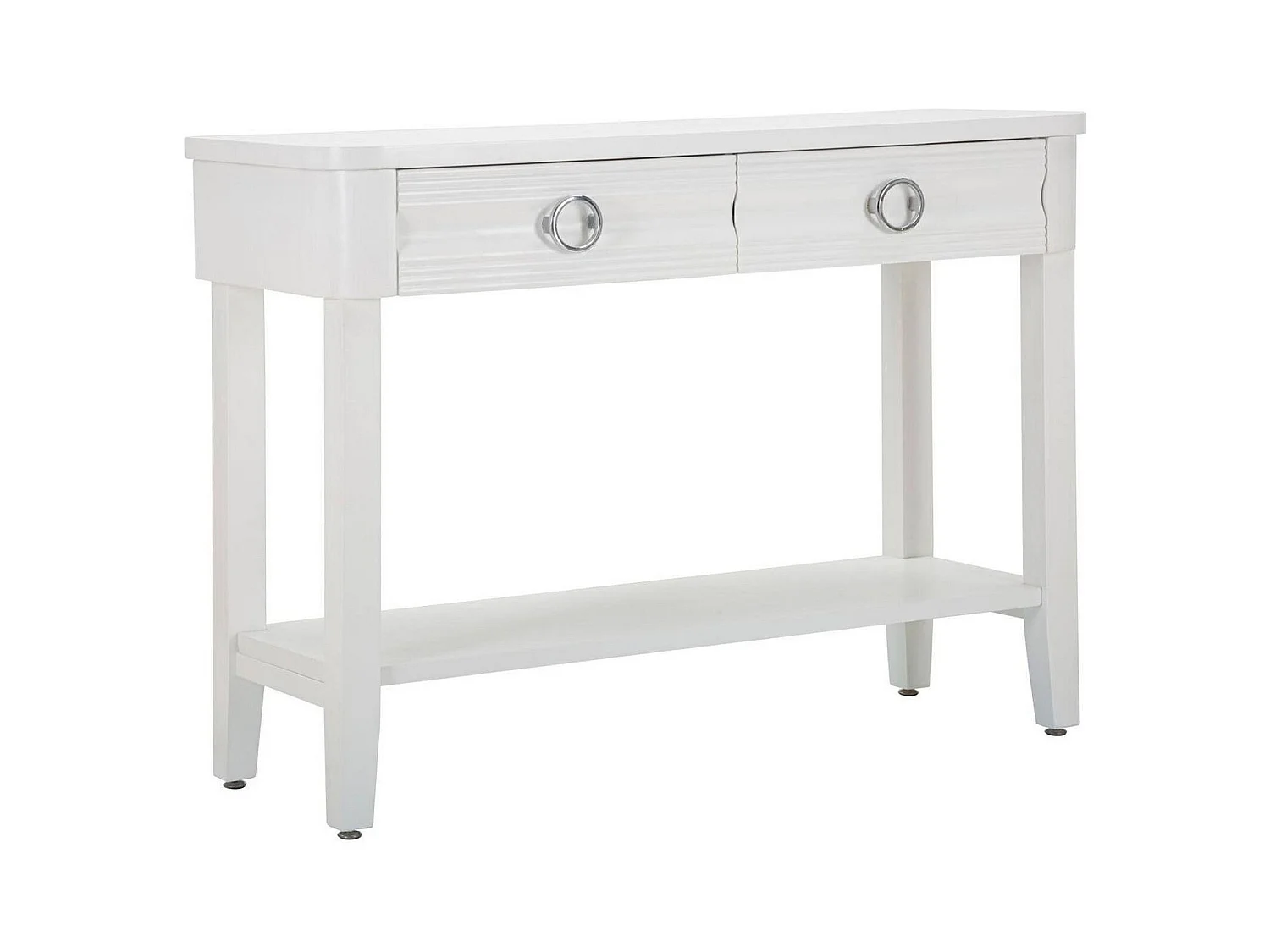 Console Bakar, Table polyvalente, Armoire de rangement, Bureau du couloir, 110x40 h82 cm, Blanc