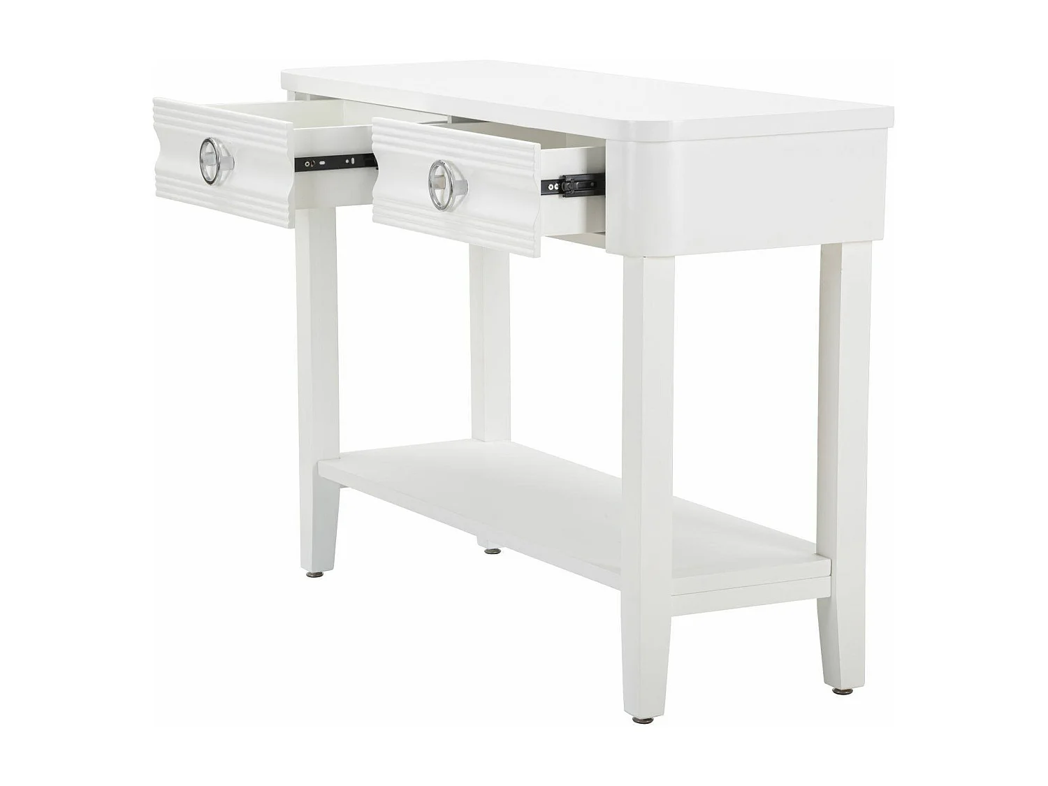Consola Bakar, Mesa multiusos, Armário de apoio, Mesa de corredor, 110x40 h82 cm, Branco
