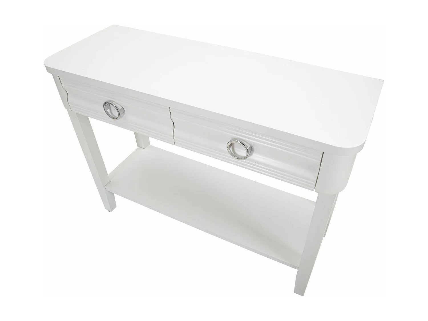 Consola Bakar, Mesa multiusos, Armário de apoio, Mesa de corredor, 110x40 h82 cm, Branco