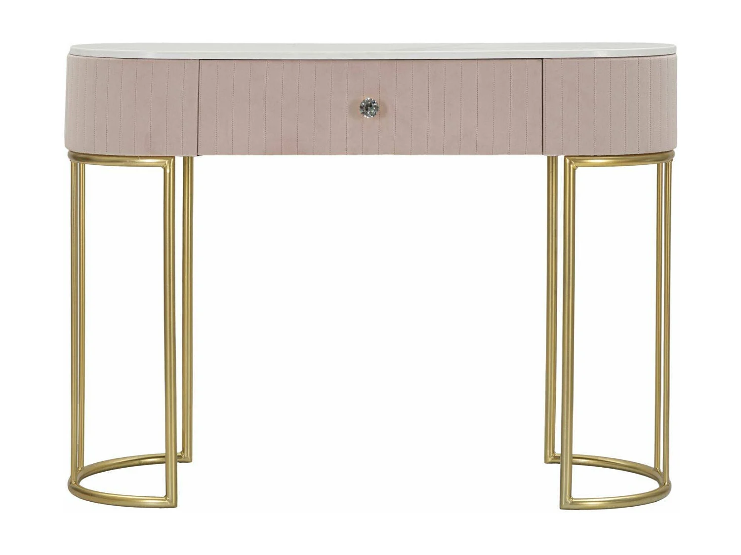 Console AbstraktesÂ , Table polyvalente, Armoire de rangement, Bureau du couloir, 100x40 h75 cm, Rose et Blanc
