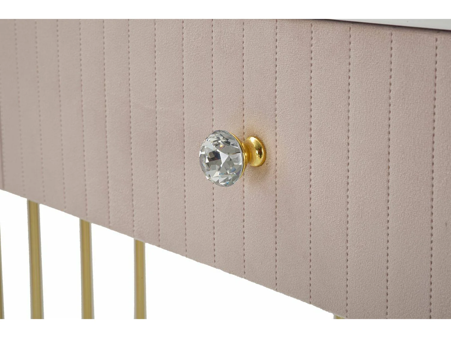 Console AbstraktesÂ , Table polyvalente, Armoire de rangement, Bureau du couloir, 100x40 h75 cm, Rose et Blanc