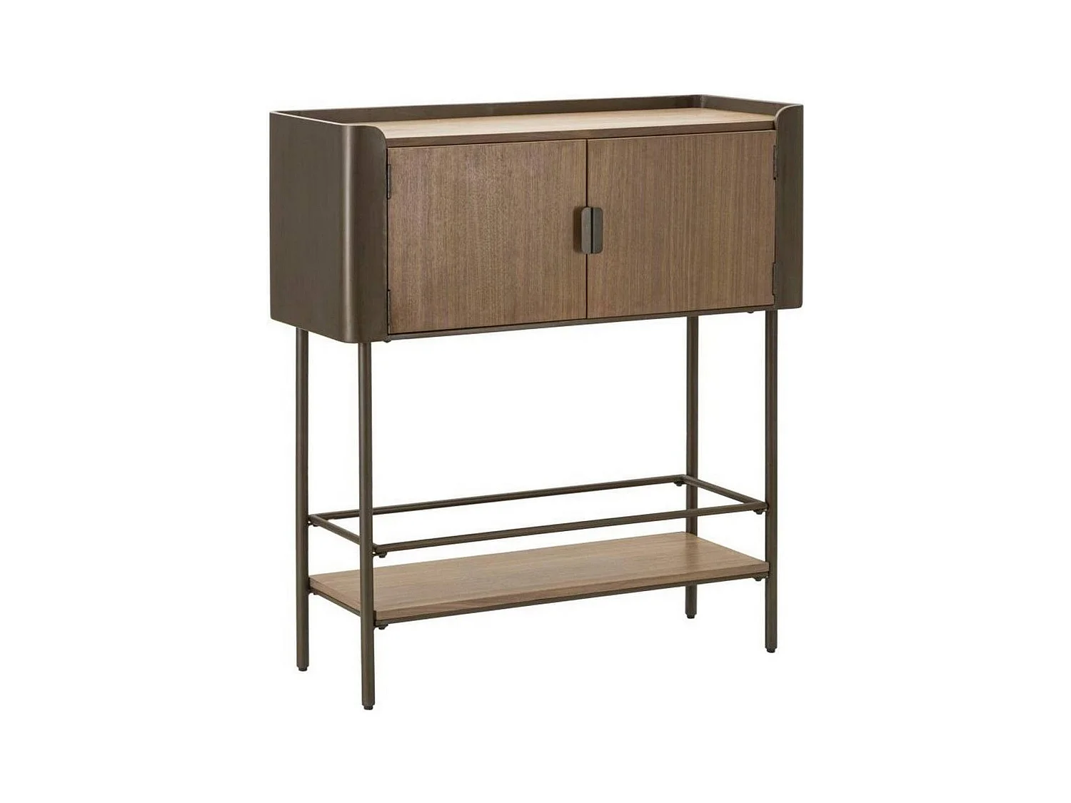 Quilt TV-meubel, Woonkamerdressoir, Lage tv-kast, Uitgeruste muurbasis, 100x42 h110 cm, Grijs en Bruin