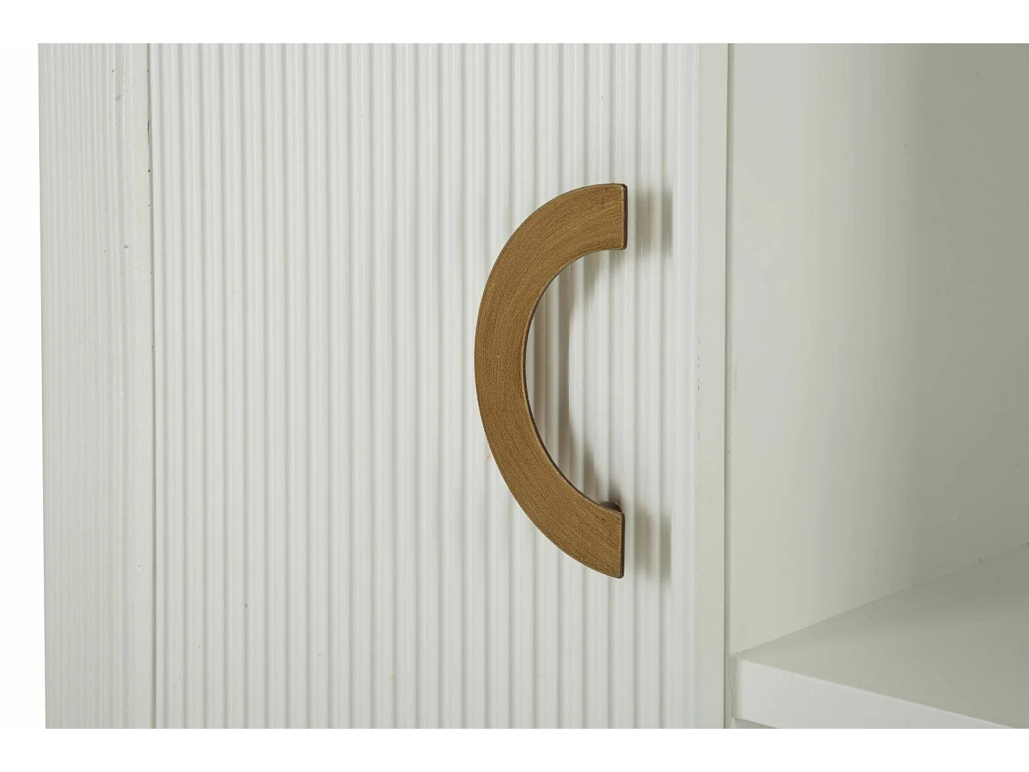 Dmora - Credenza Ferrule, 121x41 h90 cm, Bianco e Marrone