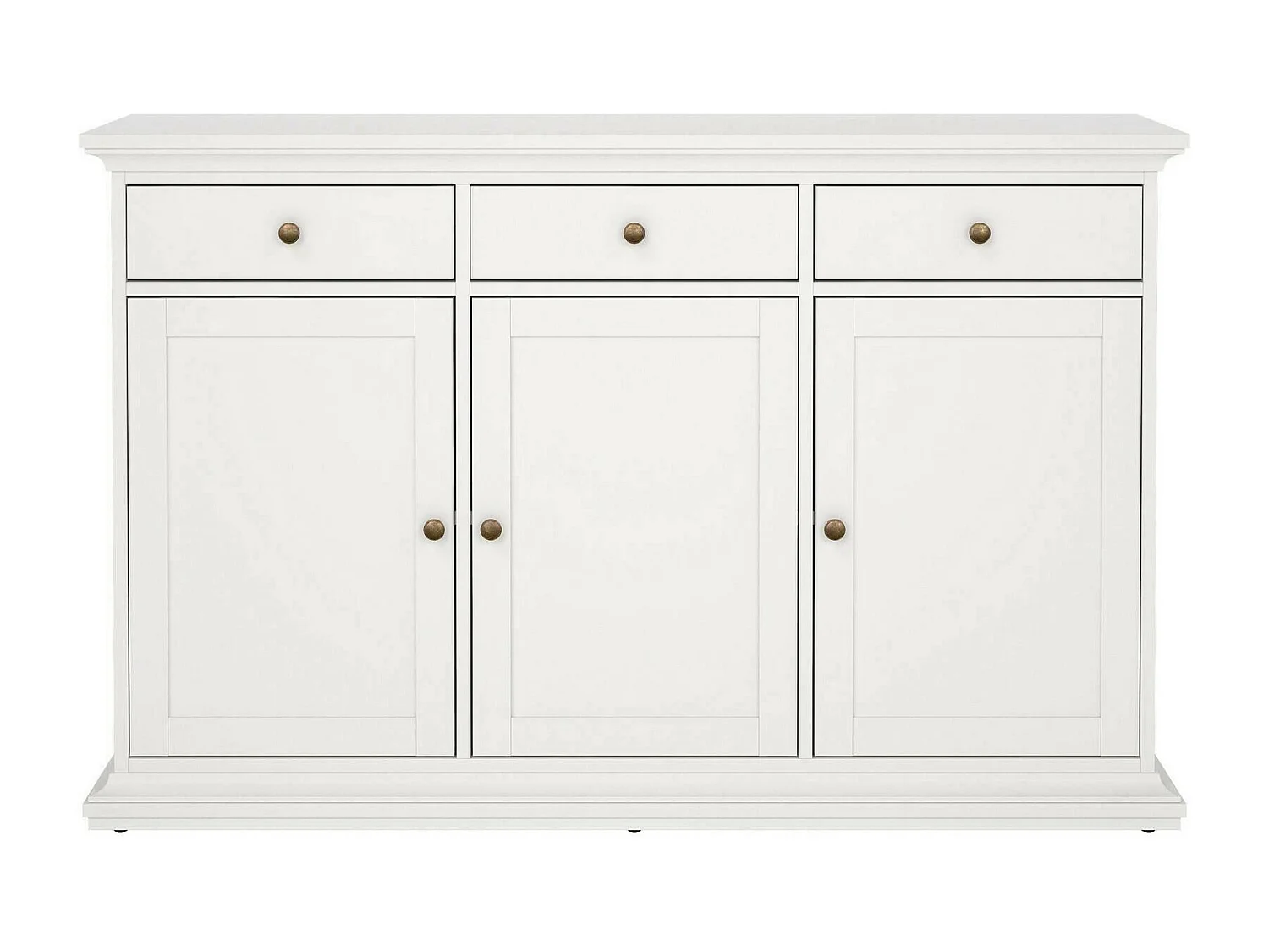 Buffet Asola, Buffet du salon, Commode de salon, Garde-manger de cuisine, 144x46 h92 cm, Blanc
