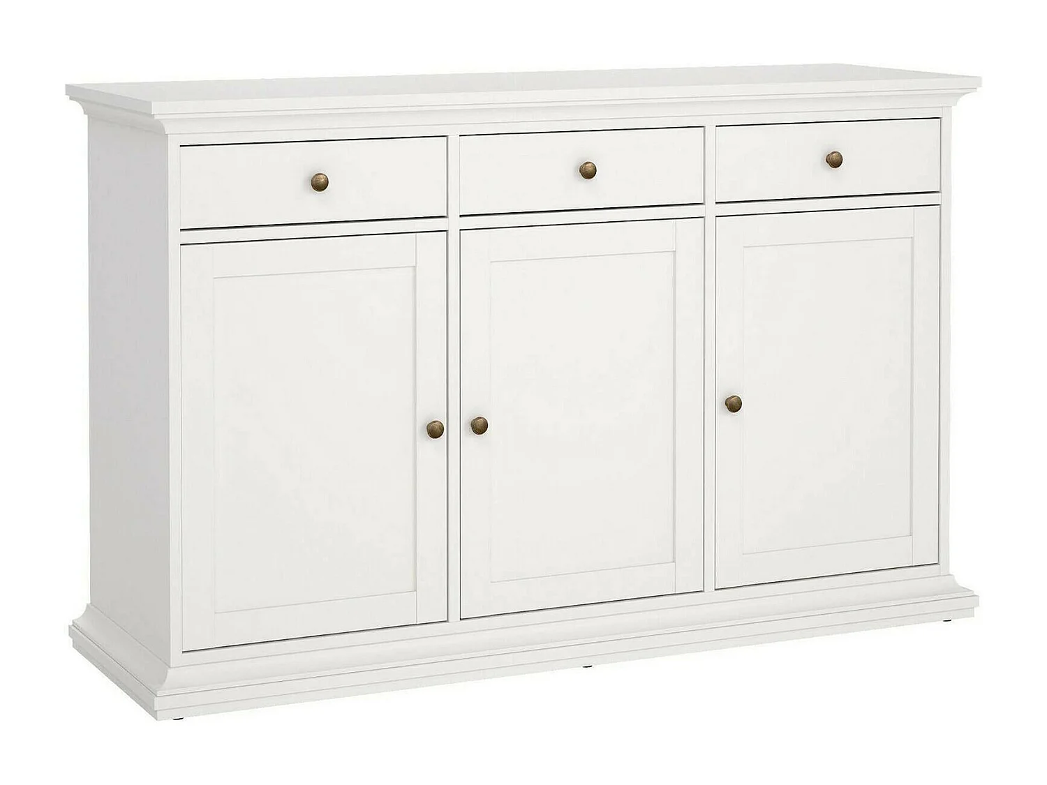 Asola dressoir, Woonkamerbuffet, Woonkamerdressoir, Keukenkast, 144x46 h92 cm, Wit