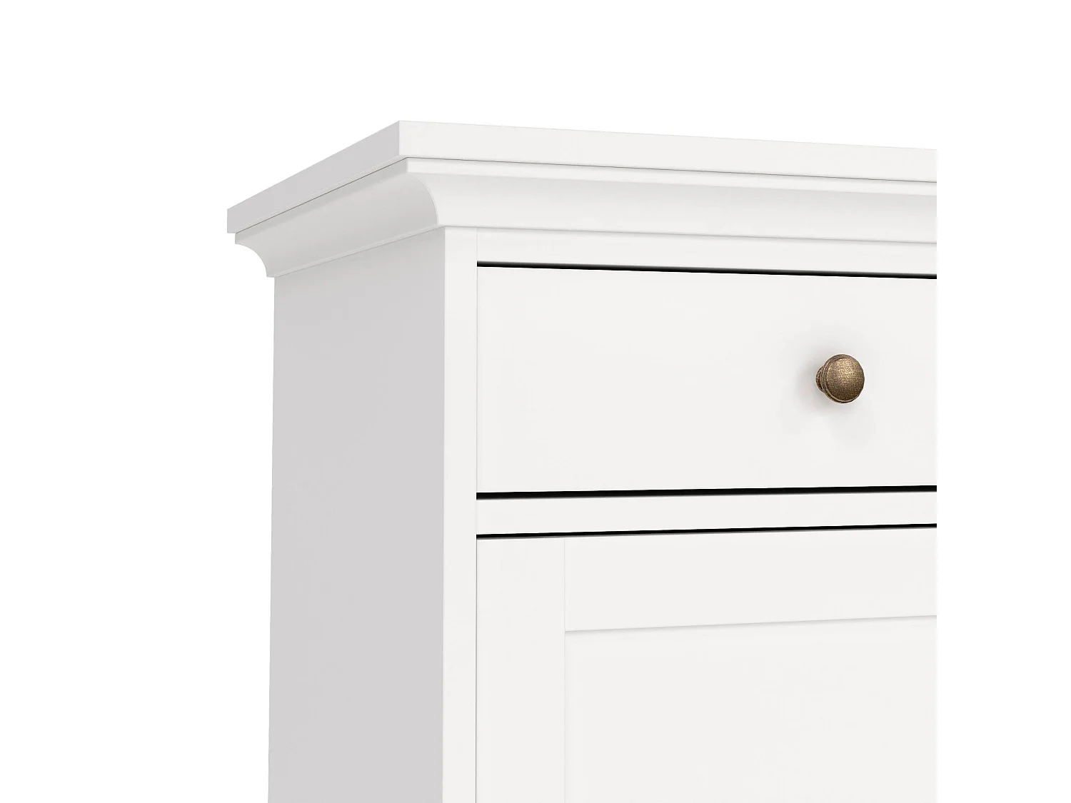 Buffet Asola, Buffet du salon, Commode de salon, Garde-manger de cuisine, 144x46 h92 cm, Blanc