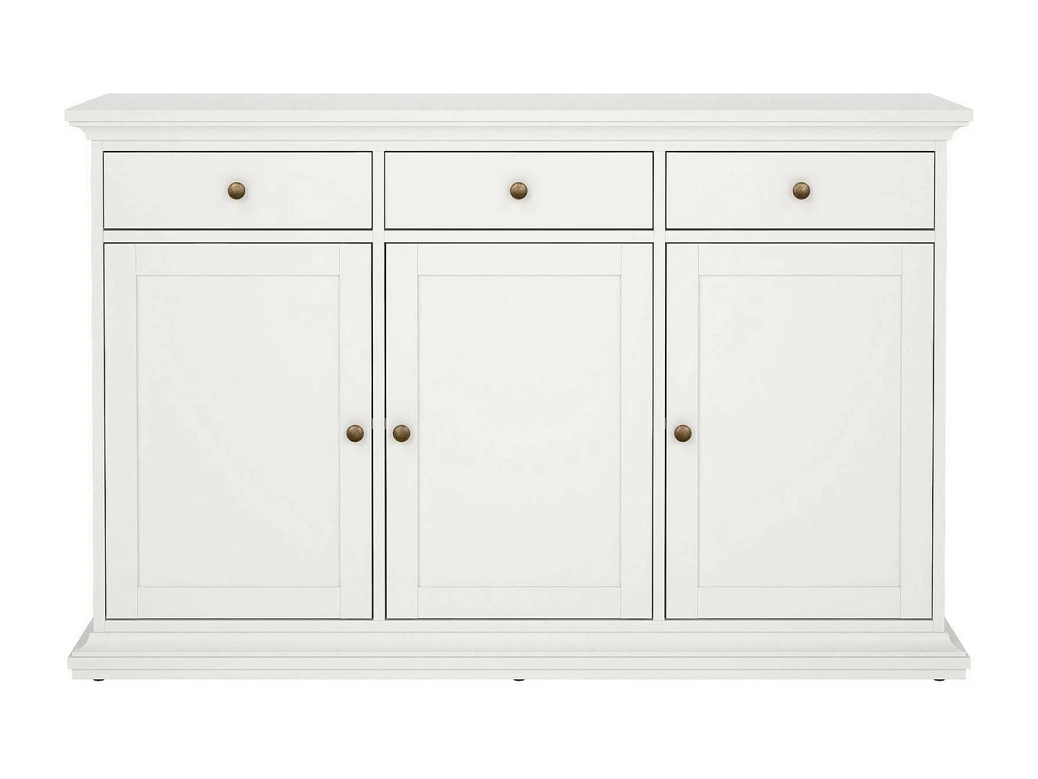 Buffet Asola, Buffet du salon, Commode de salon, Garde-manger de cuisine, 144x46 h92 cm, Blanc