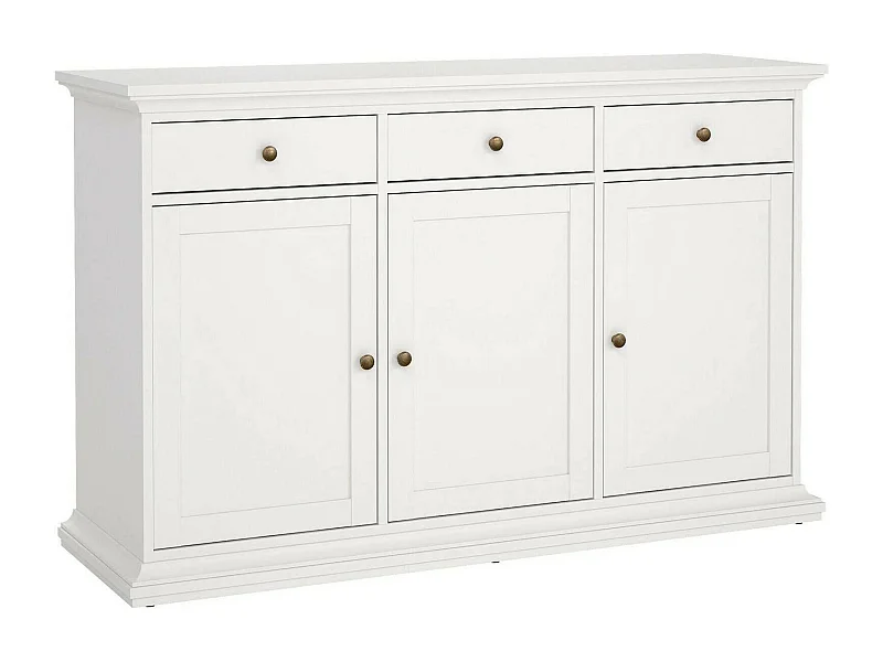 Asola dressoir, Woonkamerbuffet, Woonkamerdressoir, Keukenkast, 144x46 h92 cm, Wit