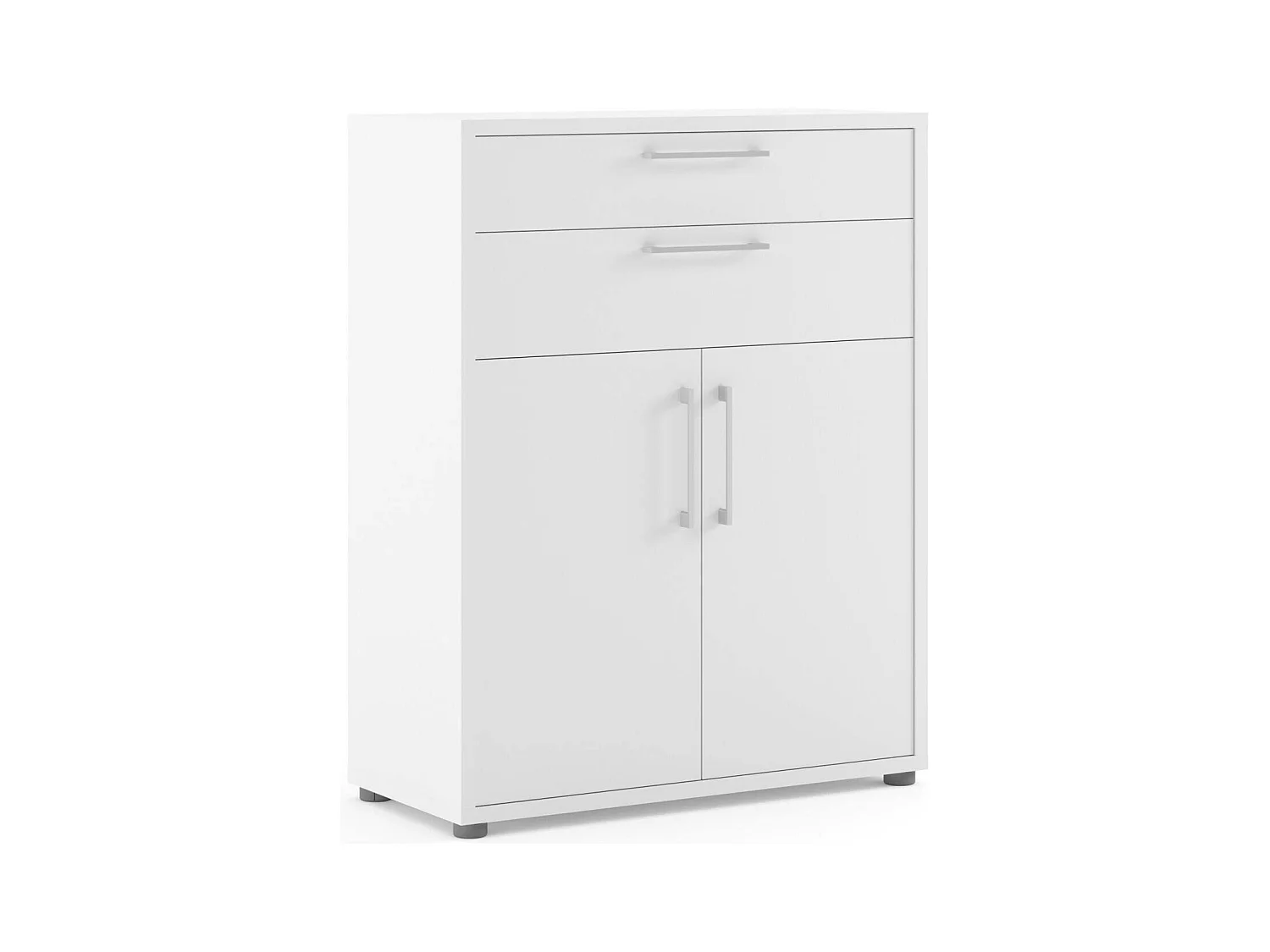 Buffet Agra, Buffet du salon, Commode de salon, Garde-manger de cuisine, 89x40 h113 cm, Blanc