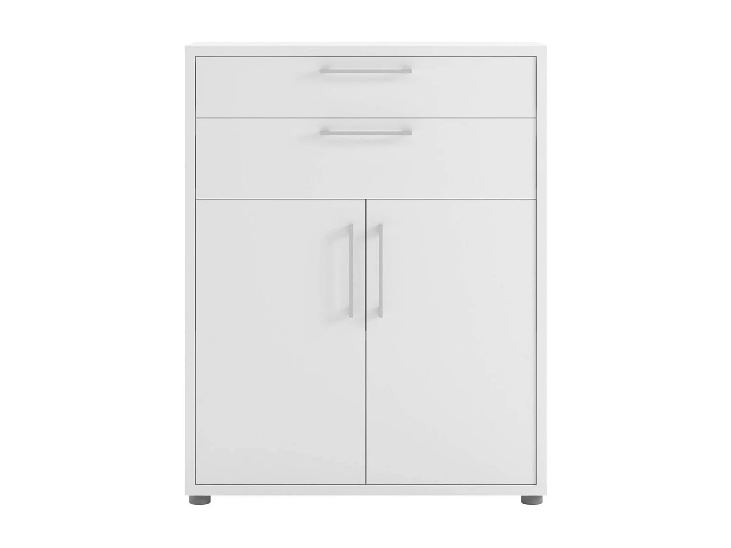 Buffet Agra, Buffet du salon, Commode de salon, Garde-manger de cuisine, 89x40 h113 cm, Blanc