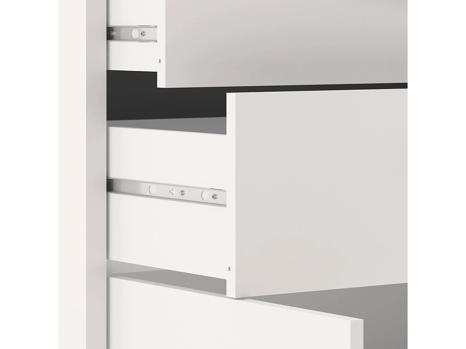 Buffet Agra, Buffet du salon, Commode de salon, Garde-manger de cuisine, 89x40 h113 cm, Blanc