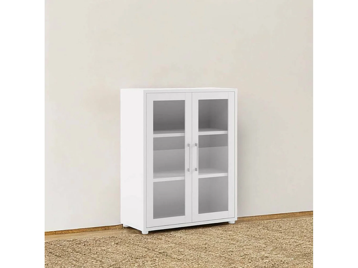 Kommode Ampezzo, Wohnzimmerbuffet, Wohnzimmer-Sideboard, Moderne Küchen-Speisekammer, 89x40 h113 cm, Weiß