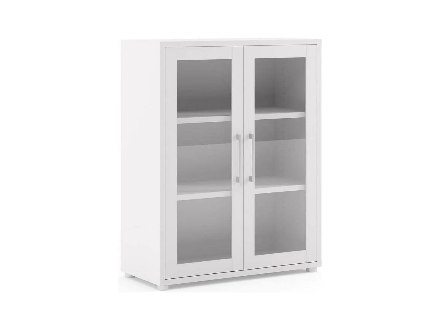 Buffet Ampezzo, Buffet du salon, Commode de salon, Garde-manger de cuisine, 89x40 h113 cm, Blanc