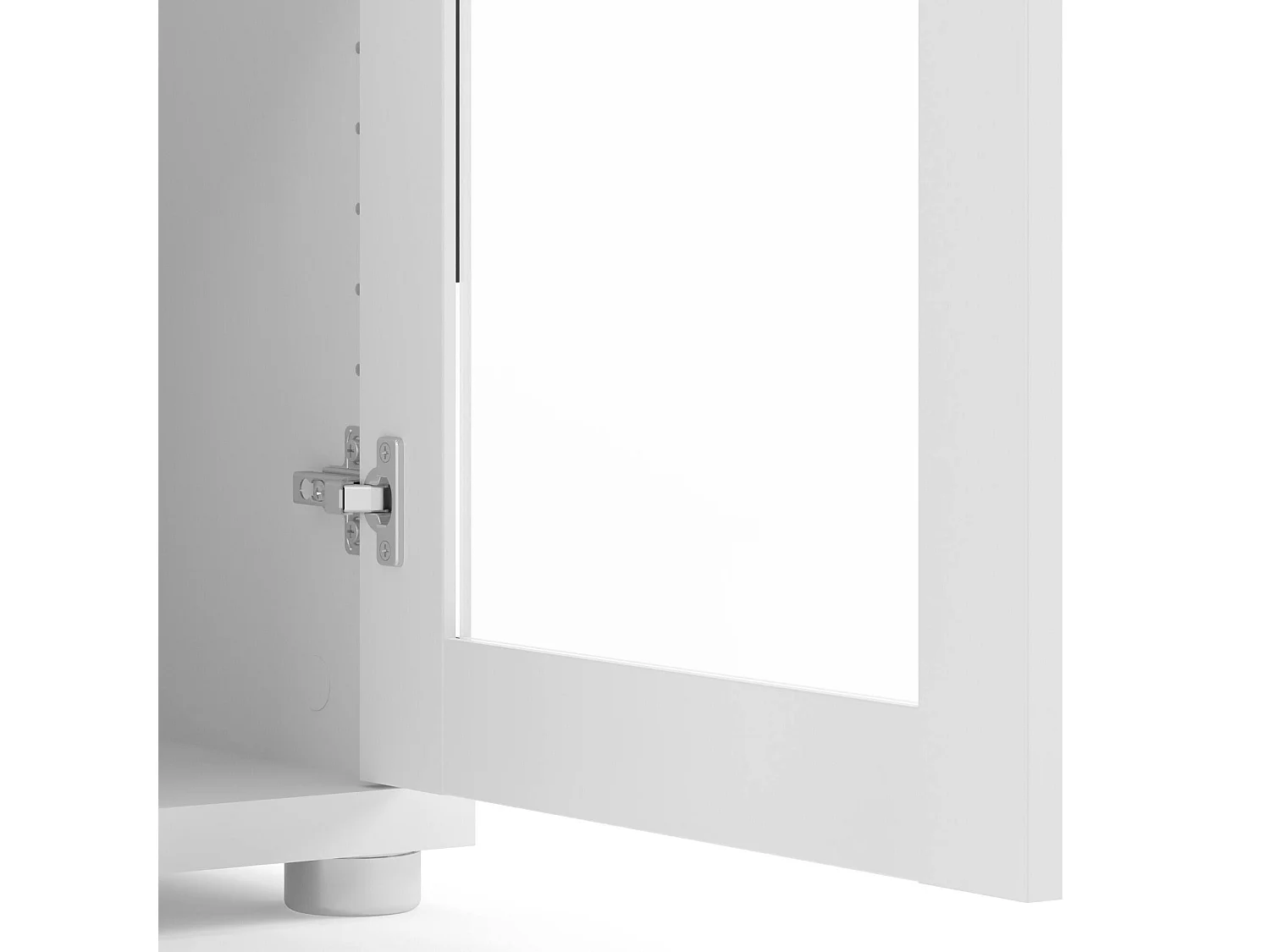 Buffet Ampezzo, Buffet du salon, Commode de salon, Garde-manger de cuisine, 89x40 h113 cm, Blanc