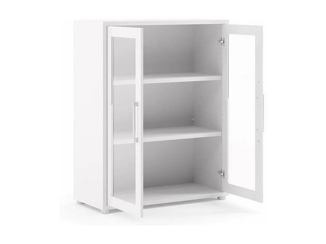 Buffet Ampezzo, Buffet du salon, Commode de salon, Garde-manger de cuisine, 89x40 h113 cm, Blanc