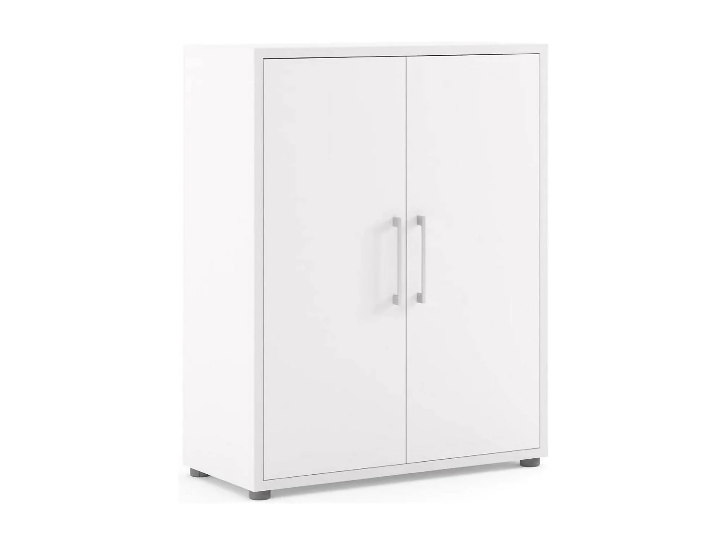 Kommode Warszawa, Wohnzimmerbuffet, Wohnzimmer-Sideboard, Moderne Küchen-Speisekammer, 89x40 h113 cm, Weiß