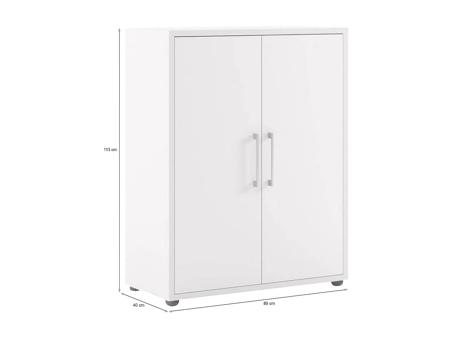 Kommode Warszawa, Wohnzimmerbuffet, Wohnzimmer-Sideboard, Moderne Küchen-Speisekammer, 89x40 h113 cm, WeiÃŸ