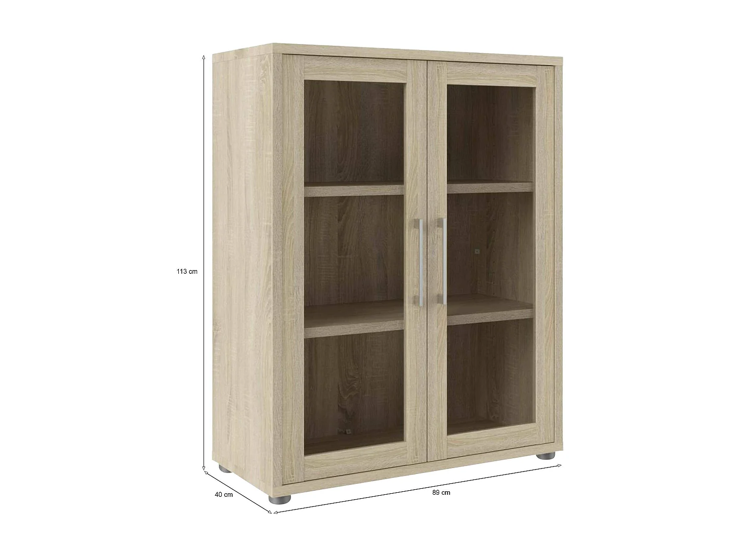 Buffet Ampezzo, Buffet du salon, Commode de salon, Garde-manger de cuisine, 89x40 h113 cm, Chêne