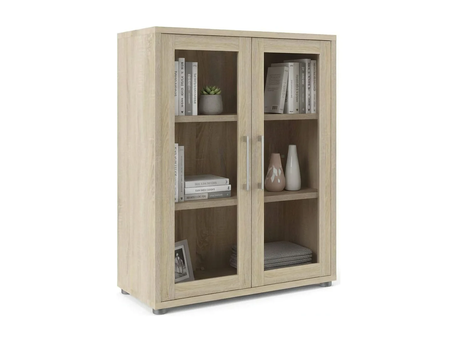 Buffet Ampezzo, Buffet du salon, Commode de salon, Garde-manger de cuisine, 89x40 h113 cm, Chêne