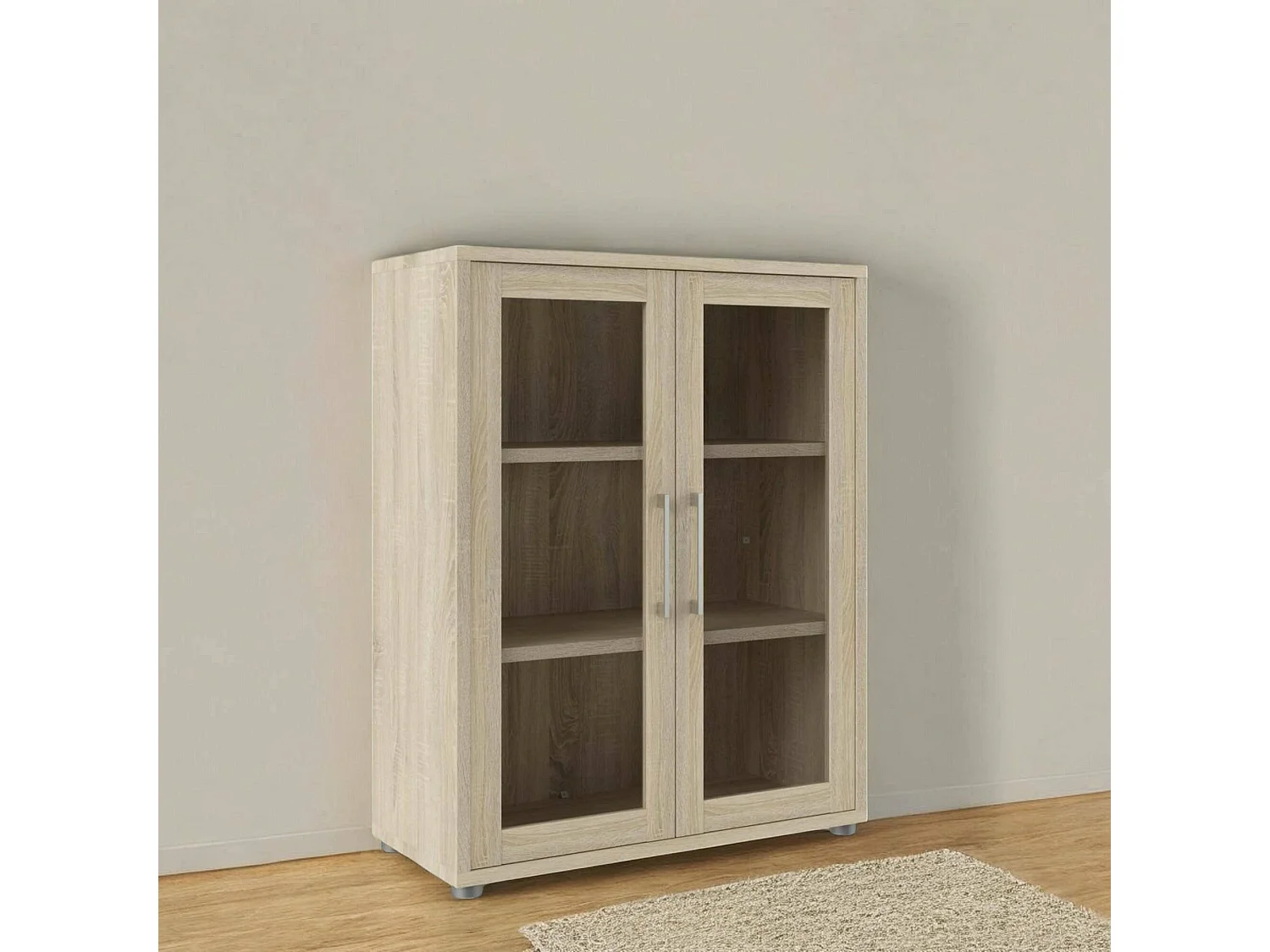 Buffet Ampezzo, Buffet du salon, Commode de salon, Garde-manger de cuisine, 89x40 h113 cm, Chêne