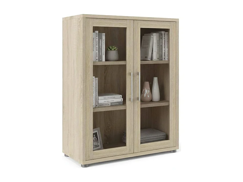 Kommode Ampezzo, Wohnzimmerbuffet, Wohnzimmer-Sideboard, Moderne Küchen-Speisekammer, 89x40 h113 cm, Eiche