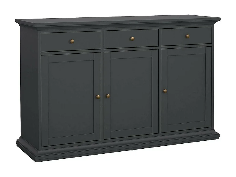 Asola dressoir, Woonkamerbuffet, Woonkamerdressoir, Keukenkast, 144x46 h92 cm, Grijs