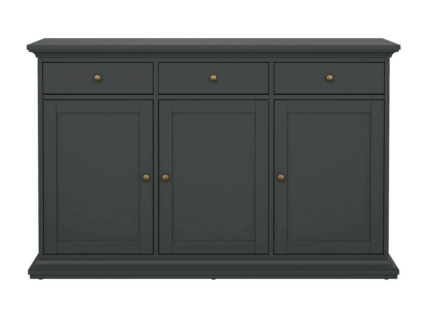Buffet Asola, Buffet du salon, Commode de salon, Garde-manger de cuisine, 144x46 h92 cm, Gris