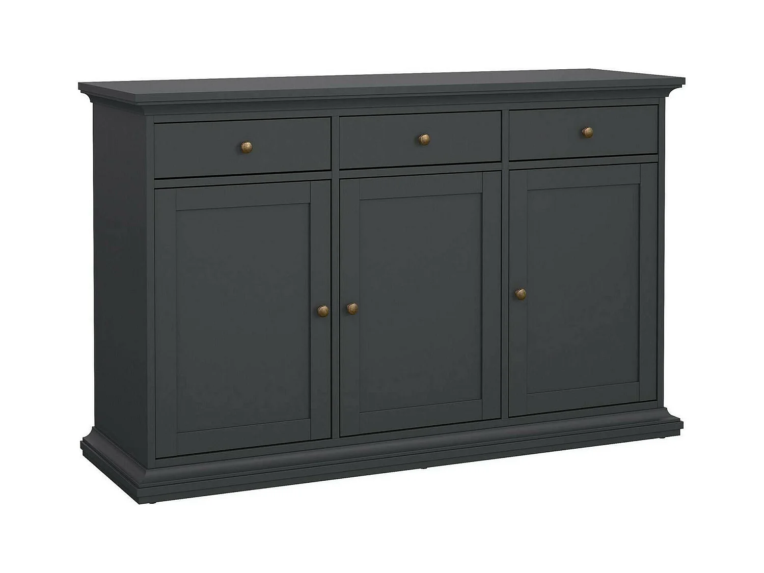 Aparador Asola, Bufé de salón, Aparador de salón, Despensa de cocina, 144x46 h92 cm, Gris