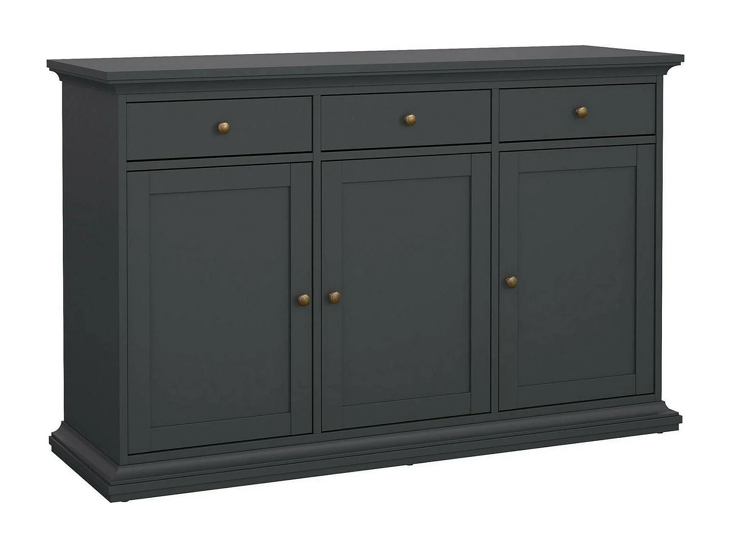 Buffet Asola, Buffet du salon, Commode de salon, Garde-manger de cuisine, 144x46 h92 cm, Gris