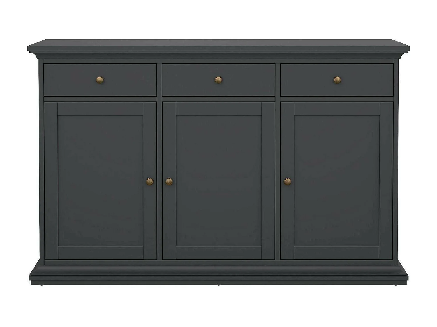 Buffet Asola, Buffet du salon, Commode de salon, Garde-manger de cuisine, 144x46 h92 cm, Gri