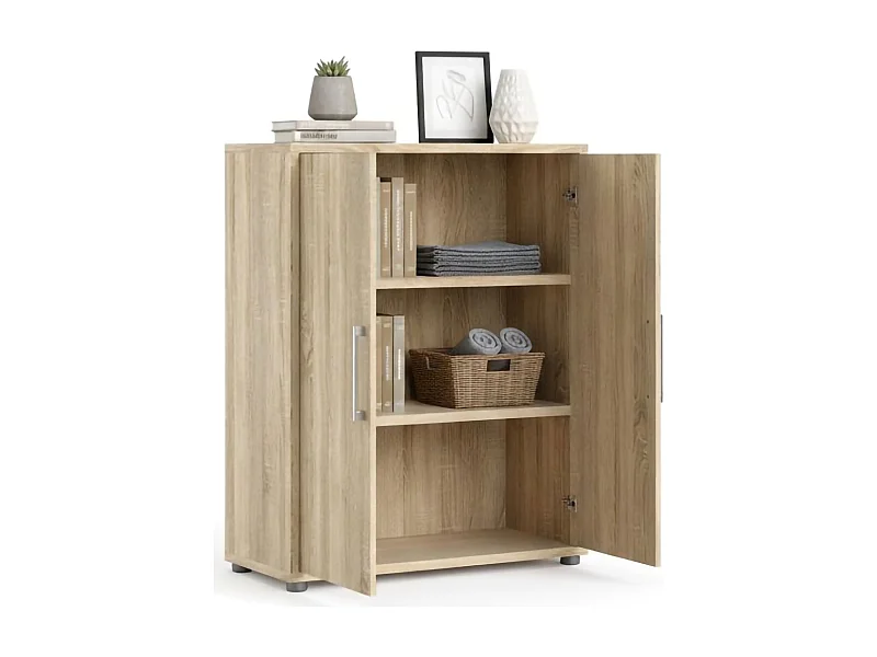 Warszawa dressoir, Woonkamerbuffet, Woonkamerdressoir, Keukenkast, 89x40 h113 cm, Eiken