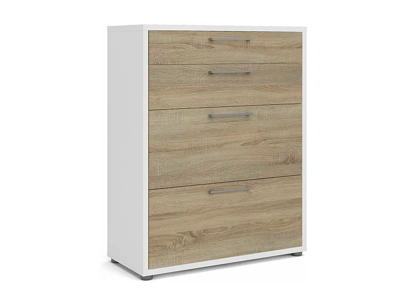 Dmora - Credenza Anghiari, 89x40 h113 cm, Bianco e Quercia