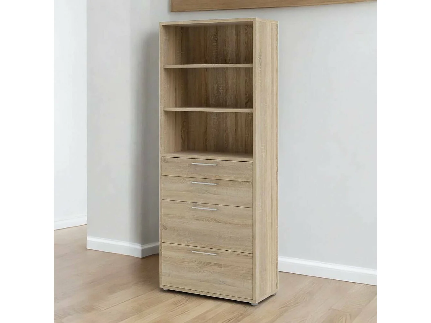 Kommode Aritzo, Wohnzimmerbuffet, Wohnzimmer-Sideboard, Moderne Küchen-Speisekammer, 89x40 h222 cm, Eiche