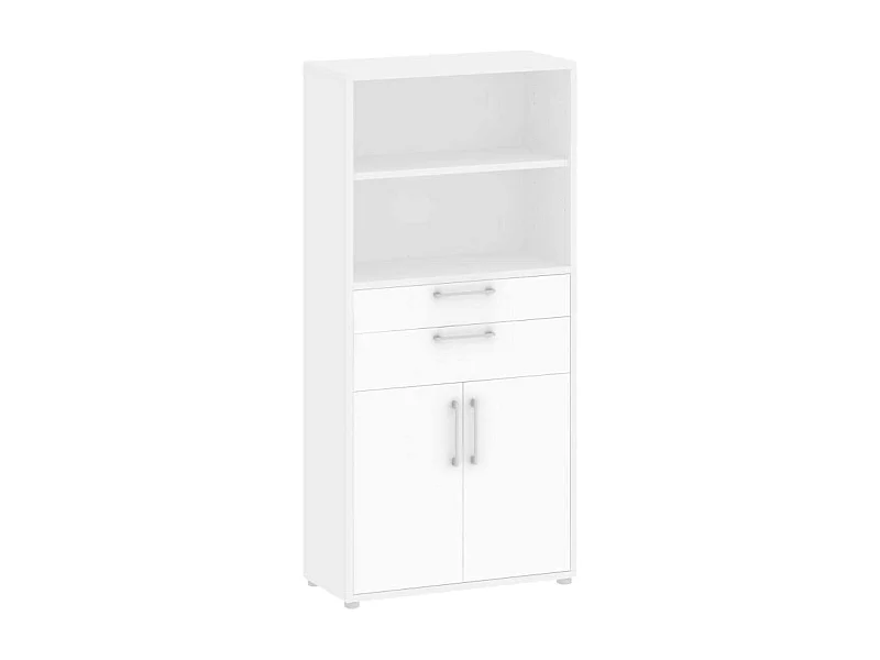 Albidona dressoir, Woonkamerbuffet, Woonkamerdressoir, Keukenkast, 89x40 h186 cm, Wit