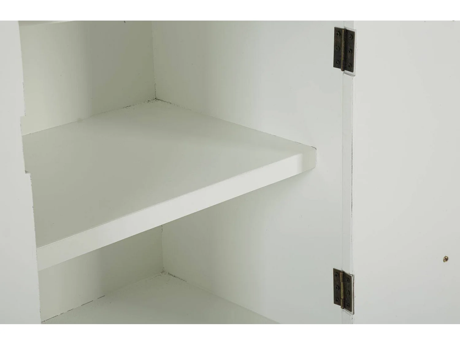 Aparador Kolinsky, Bufé de salón, Aparador de salón, Despensa de cocina, 79x48 h67 cm, Blanco y Marrón