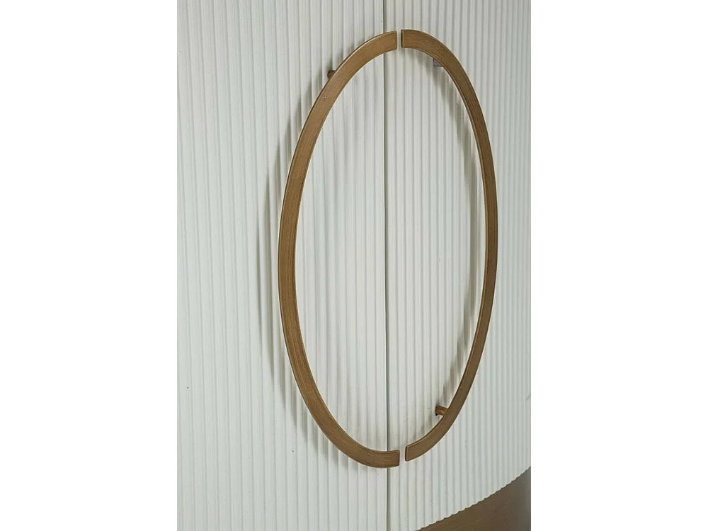 Buffet Kolinsky, Buffet du salon, Commode de salon, Garde-manger de cuisine, 79x48 h67 cm, Blanc et marron