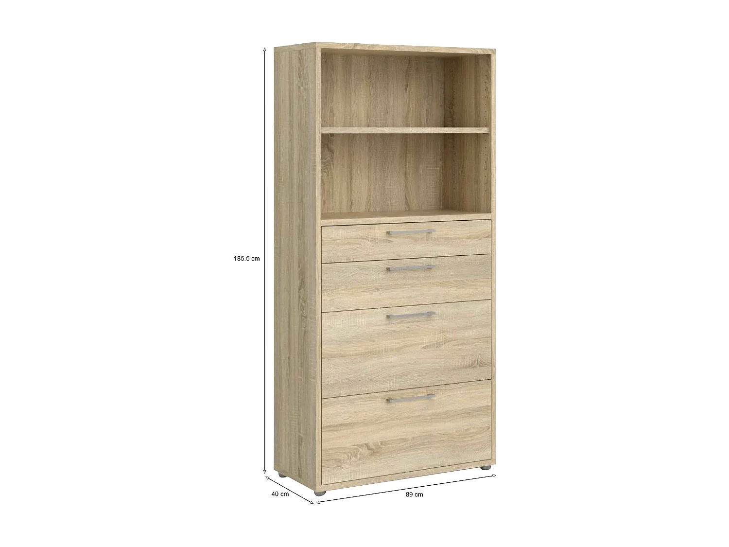 Dmora - Credenza Ciudad, 89x40 h186 cm, Quercia