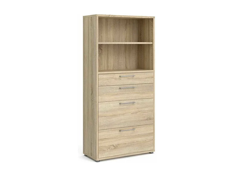 Kommode Ciudad, Wohnzimmerbuffet, Wohnzimmer-Sideboard, Moderne Küchen-Speisekammer, 89x40 h186 cm, Eiche